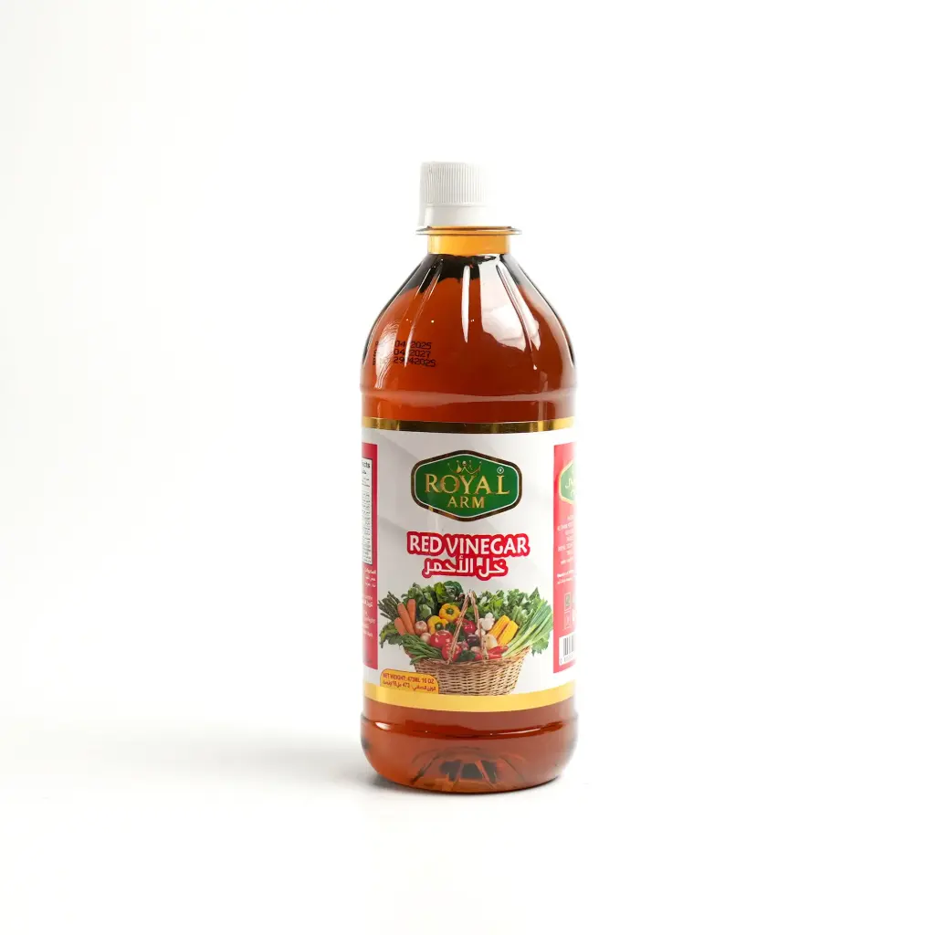 خل احمر بطل بلاستك صغير رويال ارم 473 مل  