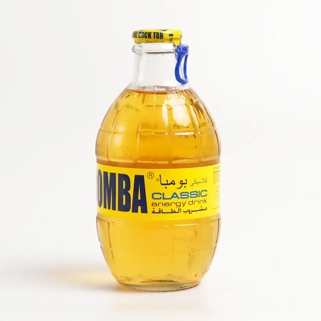 مشروب طاقة اللون الأصفر  نمساوي بومبا زجاجي 300 مل