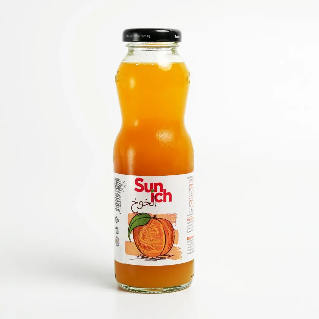 عصير بطعم  الخوخ سن اج زجاجي 300 مل 