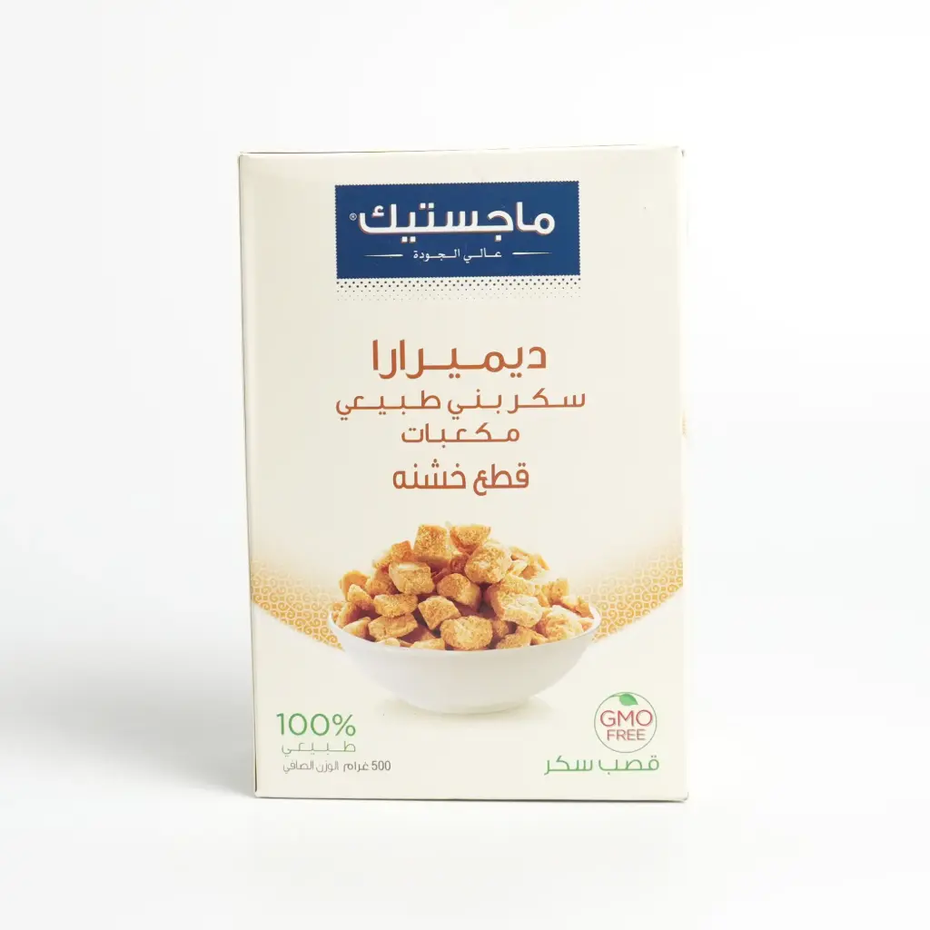  مكعبات سكر بني طبيعي قطع خشنه ماجستيك 500 غم