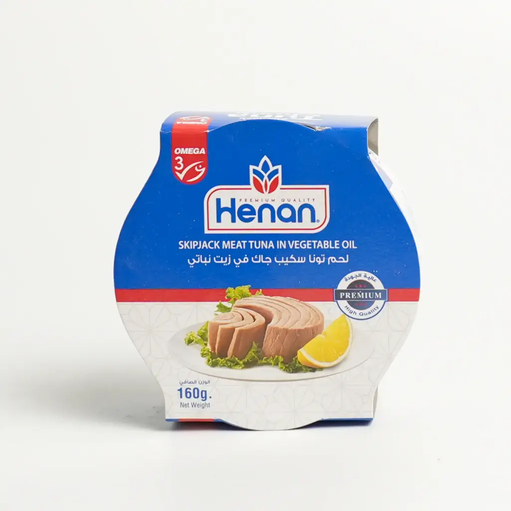  تونة قطع بالزيت النباتي هينان 160 غم  