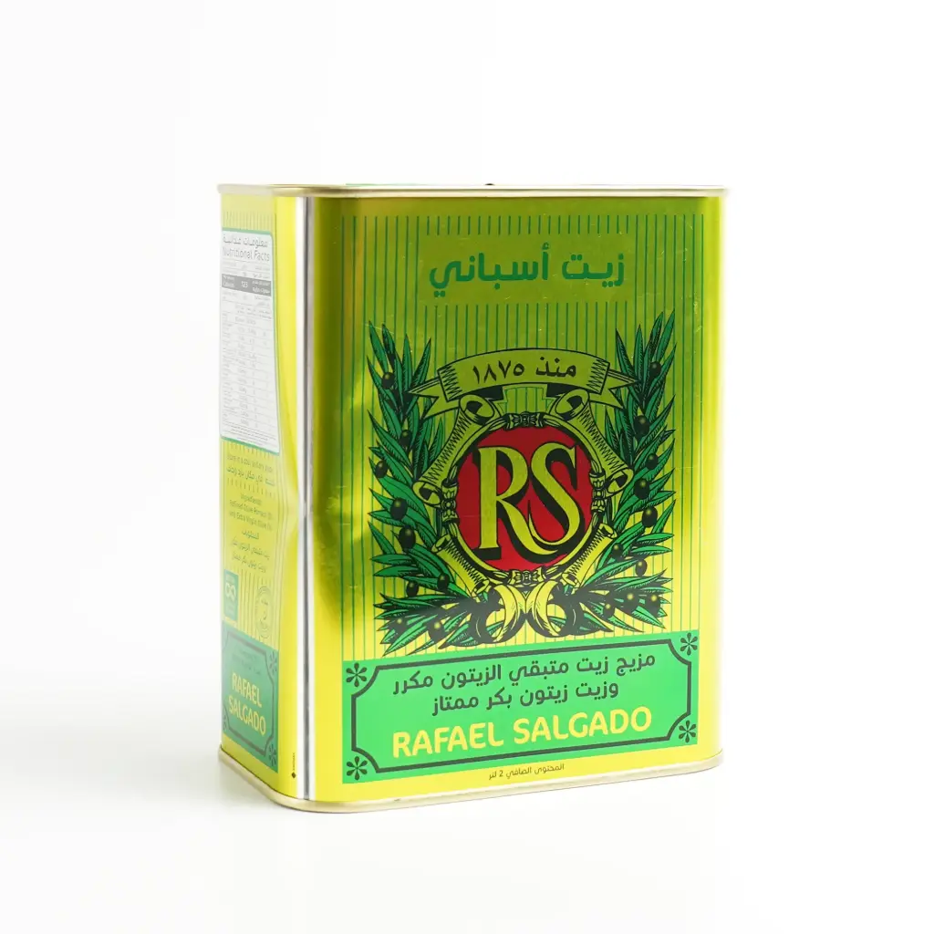 زيت زيتون مزيج مكرر + بكر معدني ار اس 2 لتر