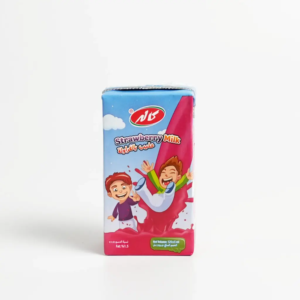 حليب فراولة باكيت صغير كاله 125 مل