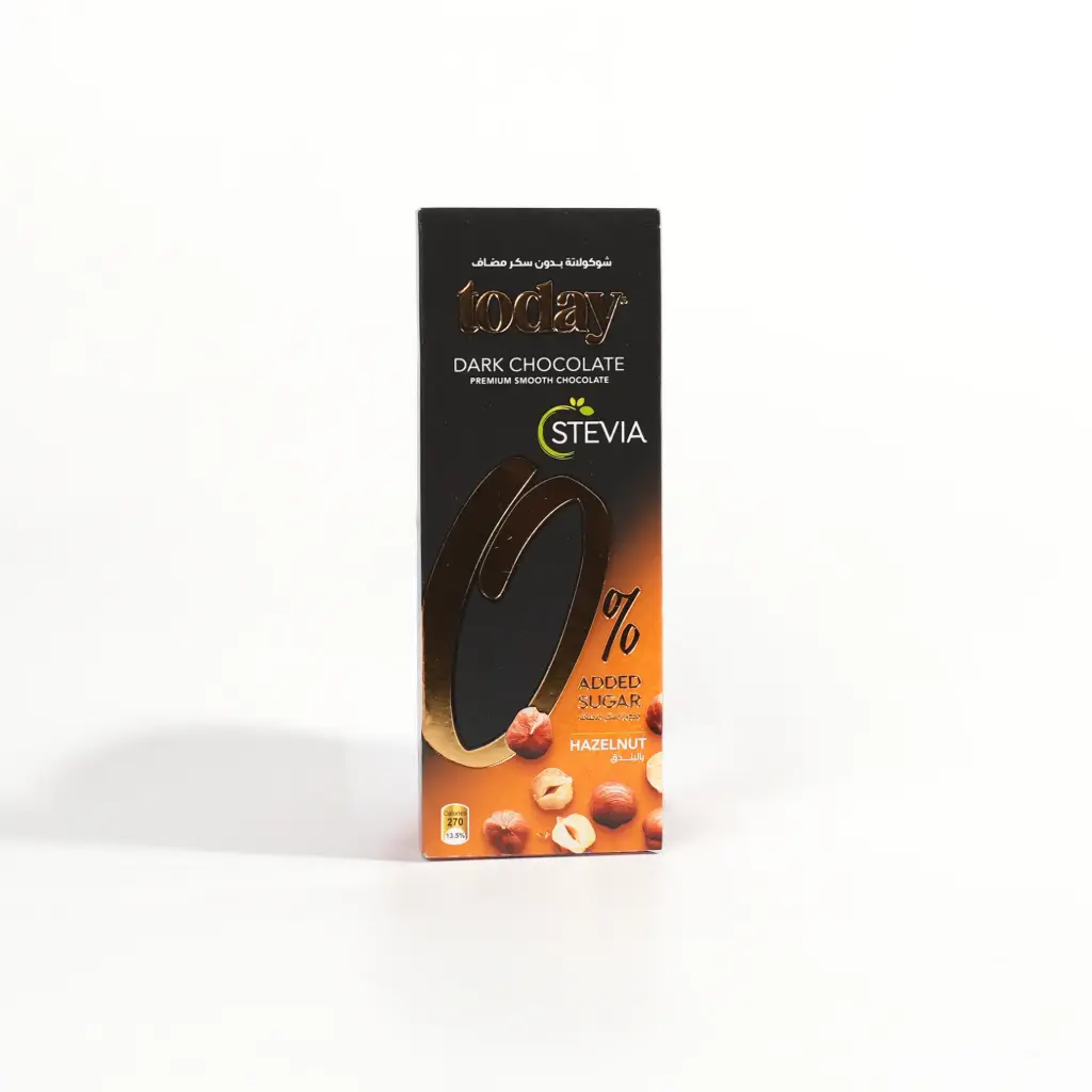 شوكولا غامقة بدون سكر مرة بندق ستيفيا 60 غم