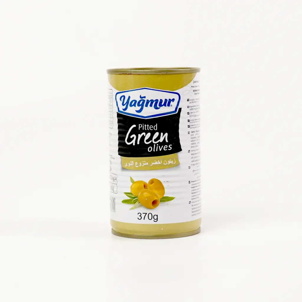  زيتون اخضر منزوع النوى علبة  ياغمور 370 غم 