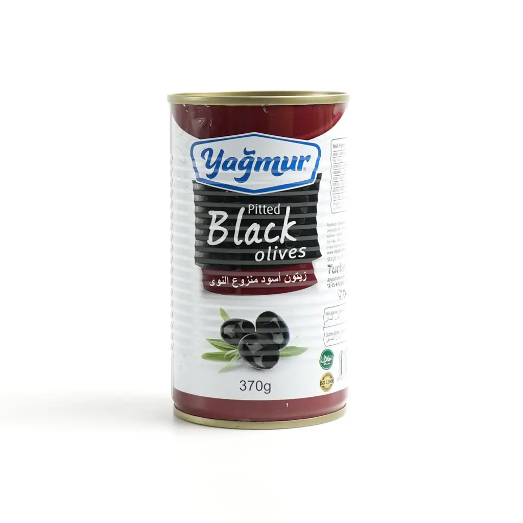  زيتون اسود منزوع النوى علبة  ياغمور 370 غم 