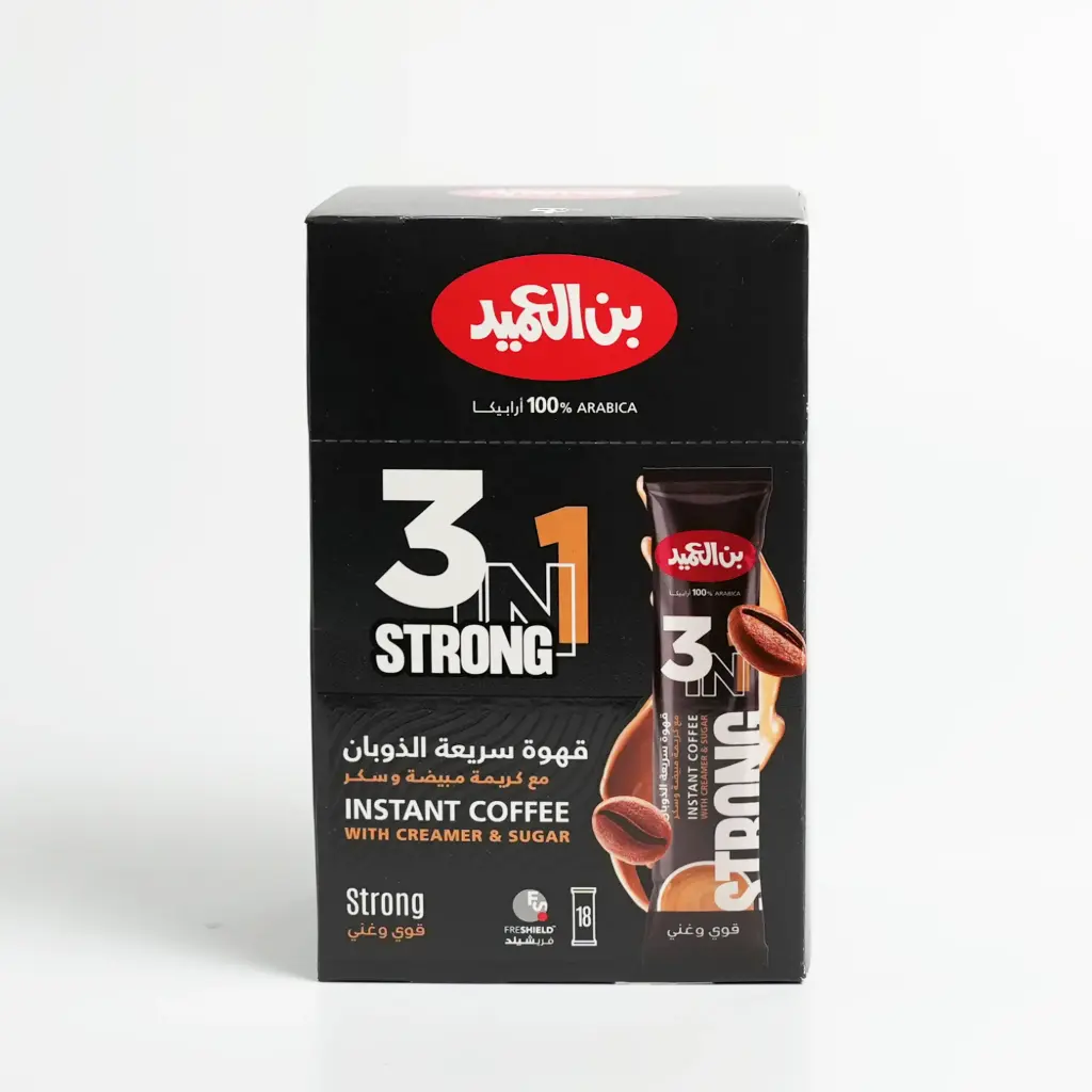  قهوة سريعة الذوبان مع كريمة وسكر 3 * 1 سترونج بن العميد