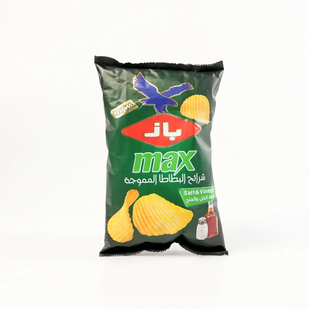 شيبس شرائح البطاطا بنكهه الملح والخل باز