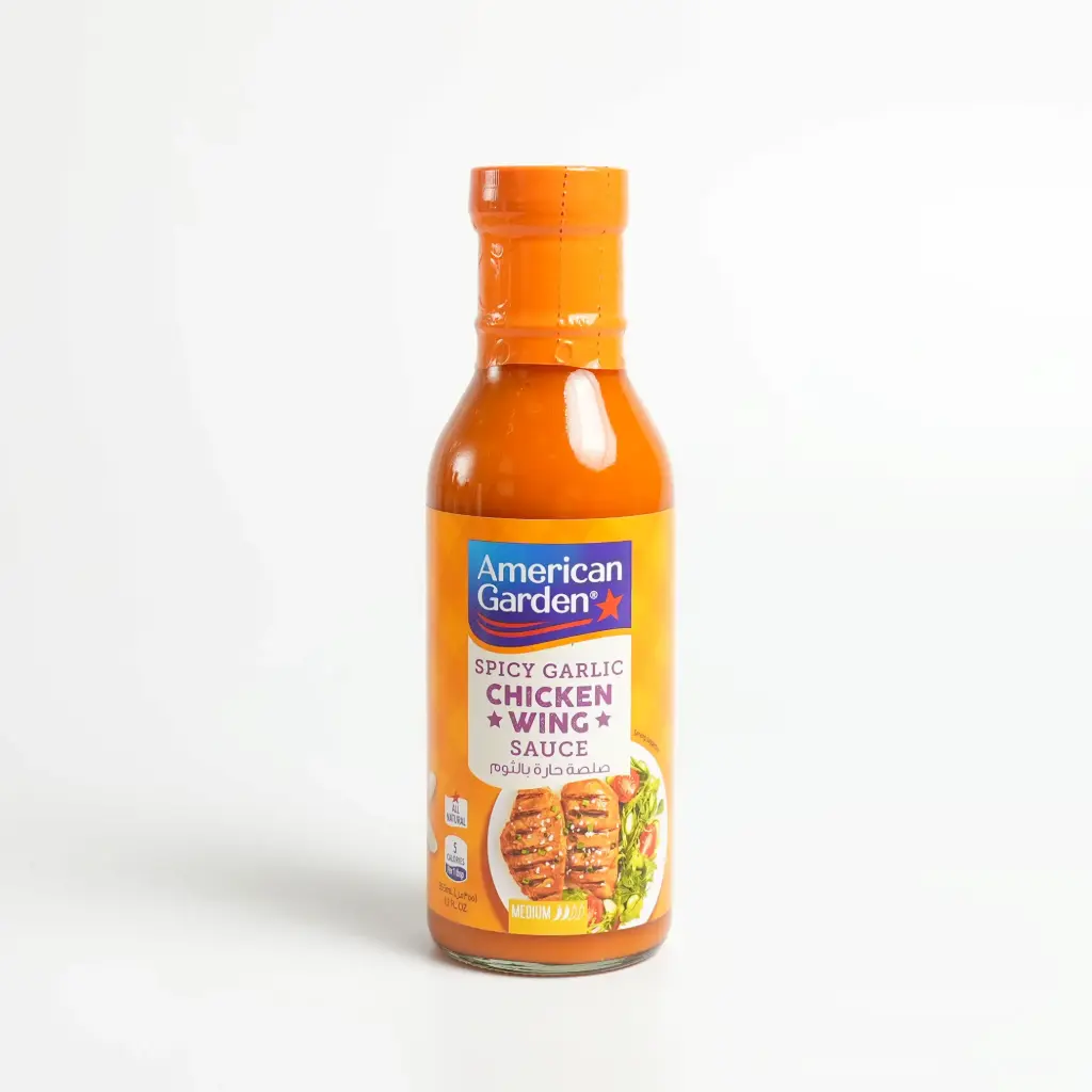  صلصة البافالو الحارة  امريكان كاردن  355مل بالثوم الحارر 