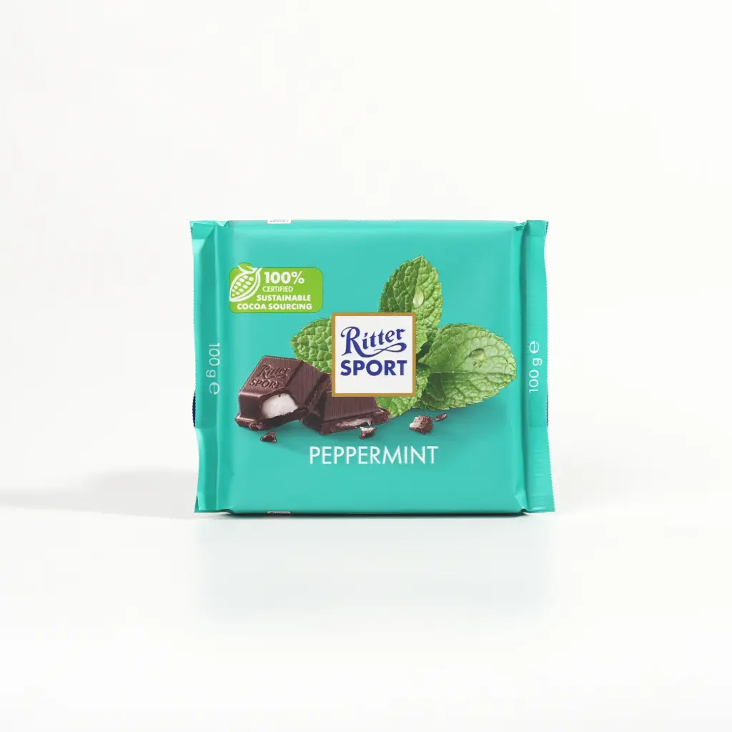 100غم ألواح شكولاتة دارك مع حشوة النعناع ريتر سبورت