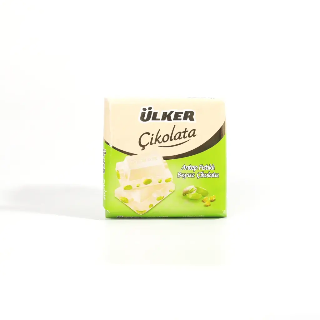 شوكولاتة بالفستق بشوكولاتة ابيض اولكر 65 غم