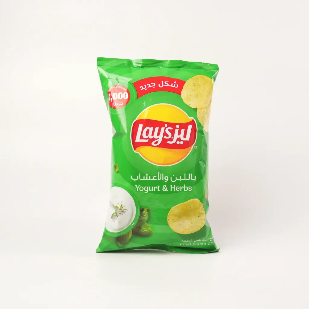 جبس بطعم لبن وأعشاب عائلي ليز