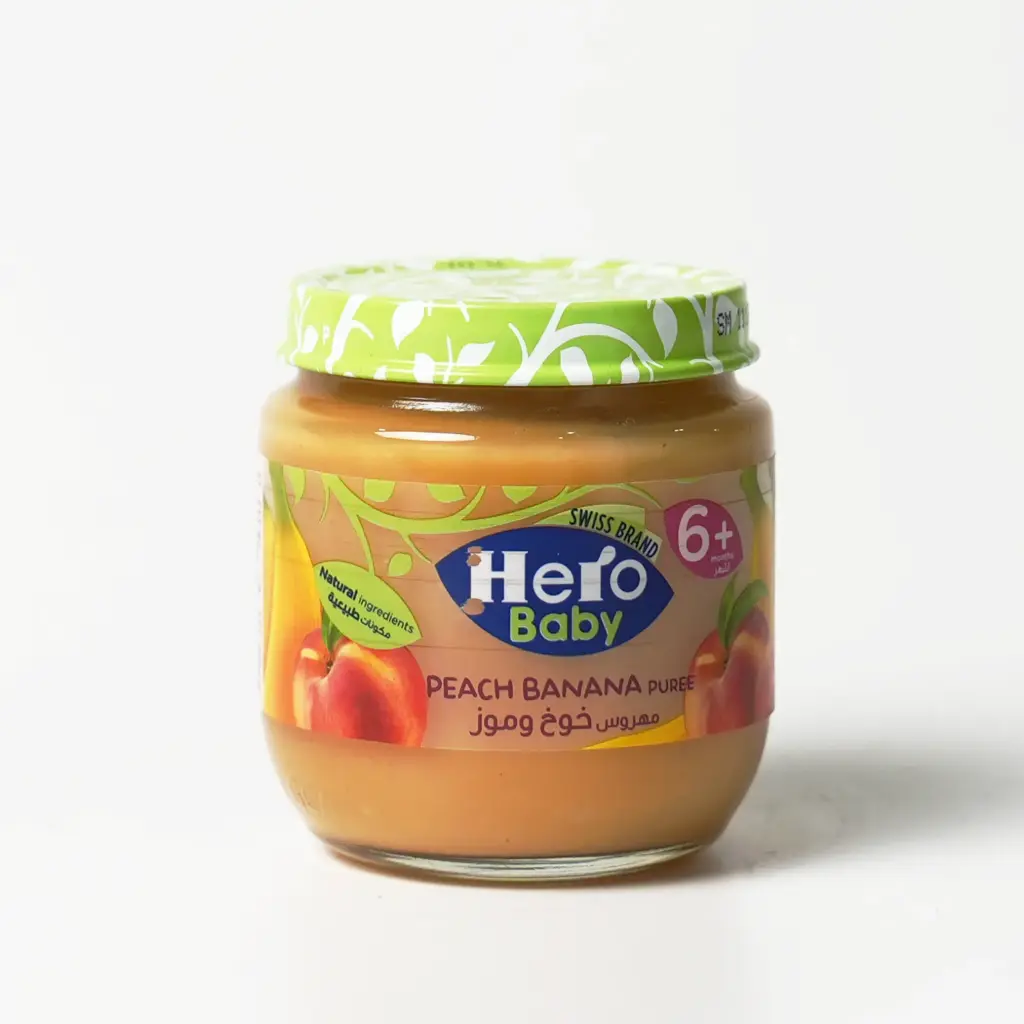 طعام اطفال خوخ موز هيرو بيبي 125غم