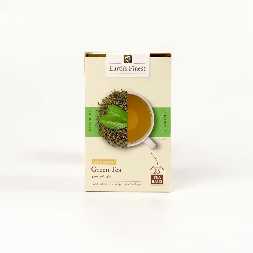  شاي المورينغا العضوي مع الشاي الأخضر خيرة الارض 37.5 غم