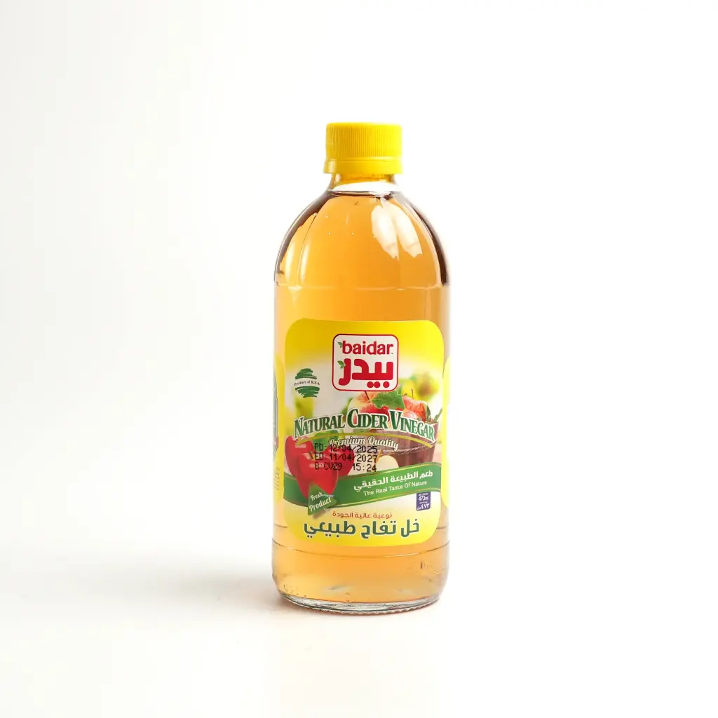 خل تفاح طبيعي زجاج صغير بيدر 473 مل