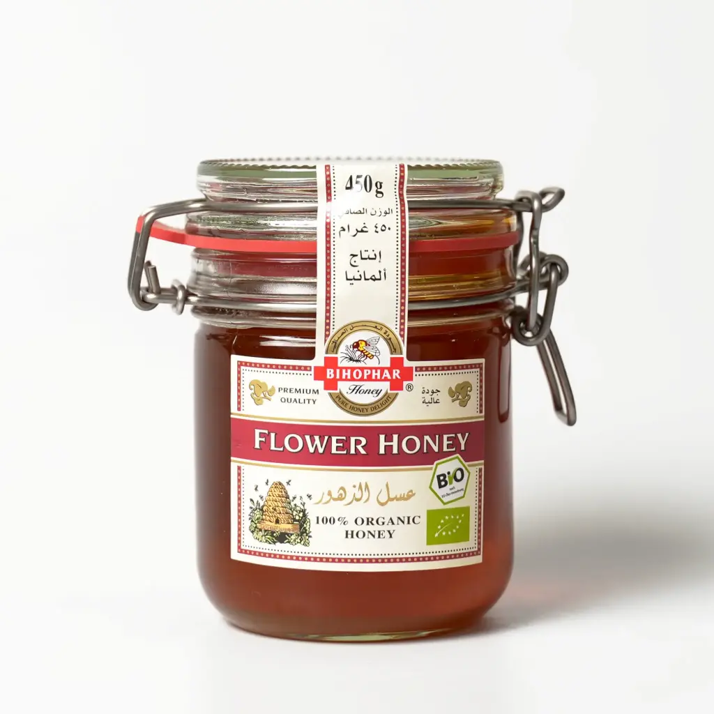 عسل الزهور العضوي بايوفير 450 غم 