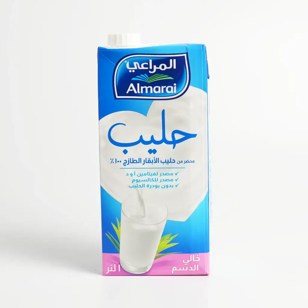  حليب خالي الدسم المراعي 1 ل