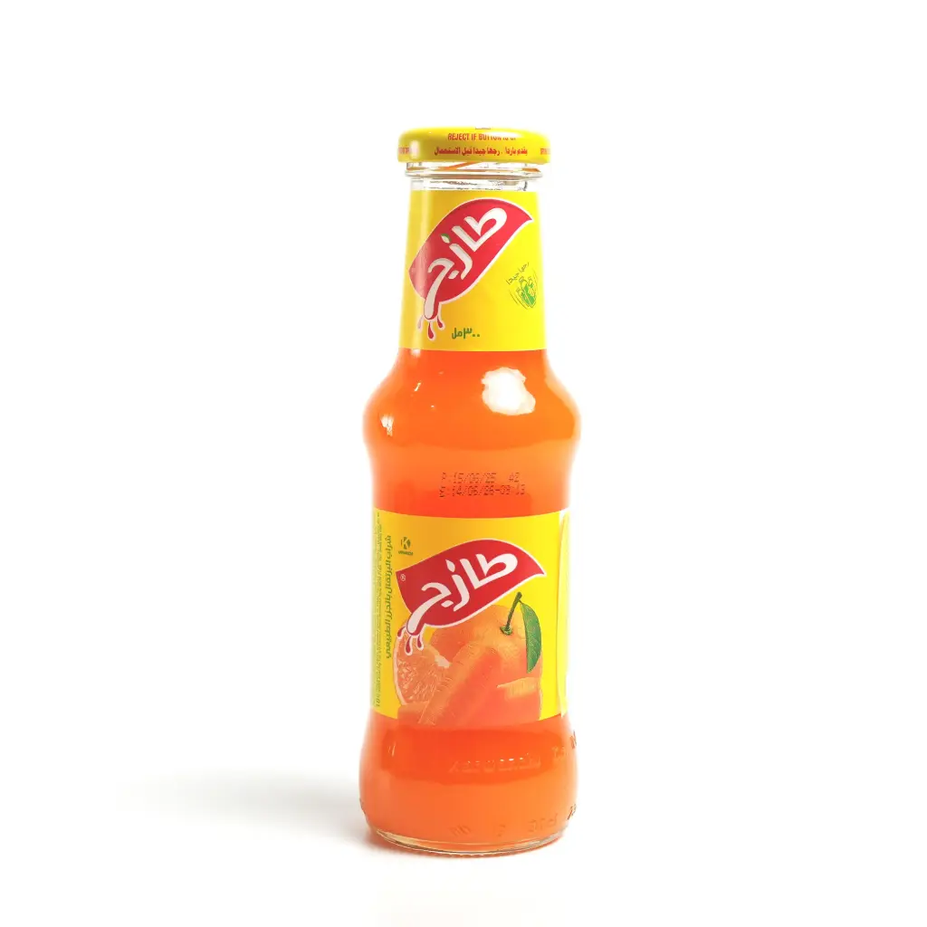 عصير الخوخ علبة زجاجية اصفر طازج 300 مل  