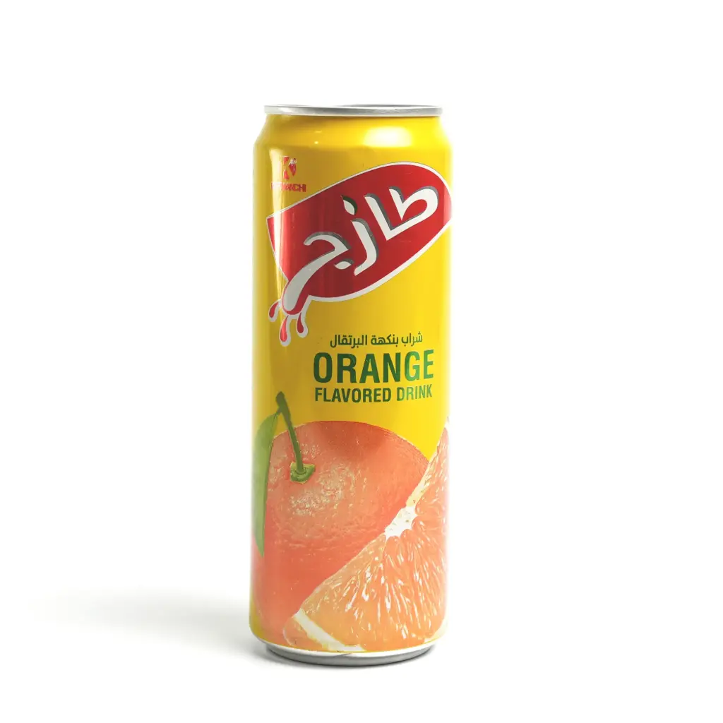 عصير شراب البرتقال علبة معدنية طازج 355 مل  