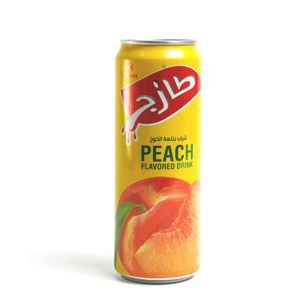 عصير شراب الخوخ علبة معدنية طازج 355 مل  