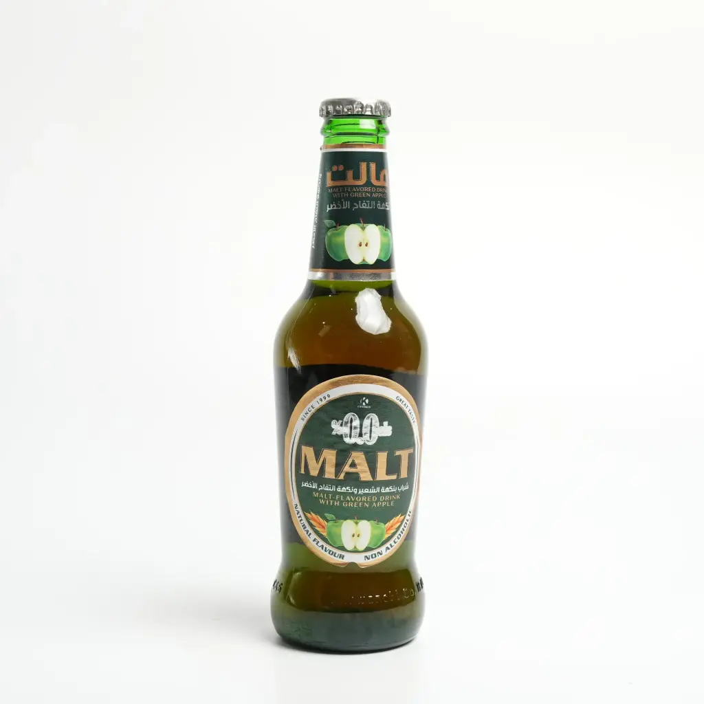 مشروب الشعير تفاح أخضر علبة زجاجية مالت 310 مل